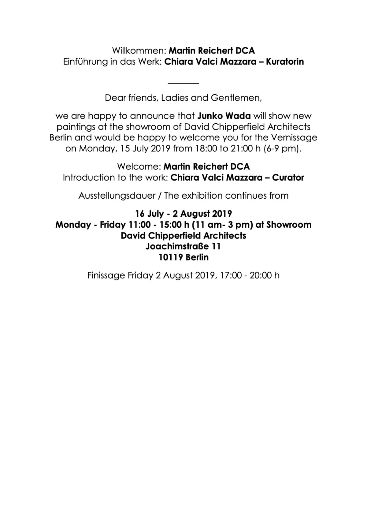 Invitation to the exhibition